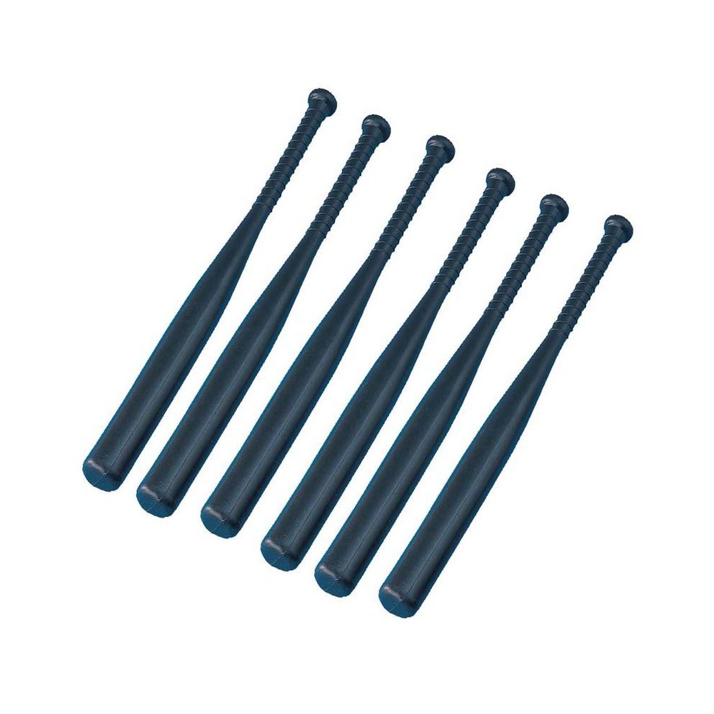 31-Inch Solid Lightweight Plastic Bat, Black, Pack of 6