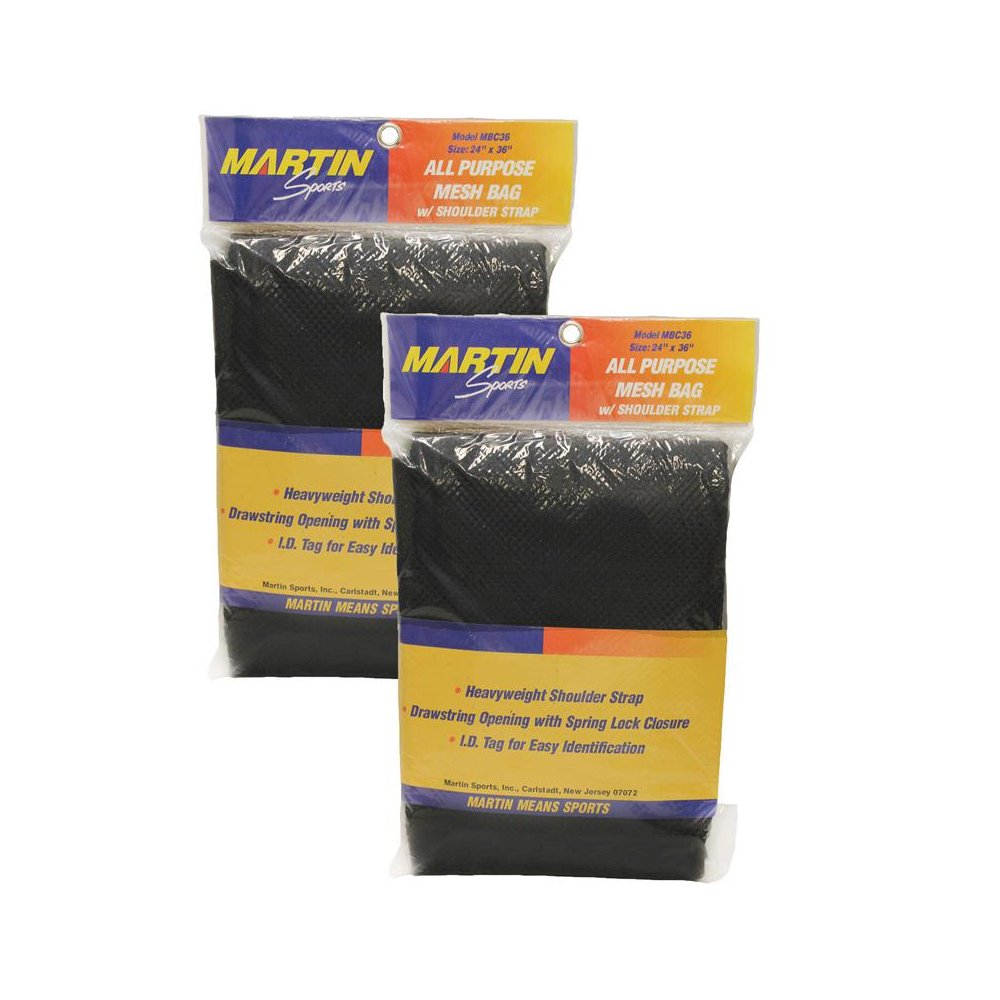 All Purpose Mesh Bag with Carrying Strap, Black, 24" x 36", Pack of 2