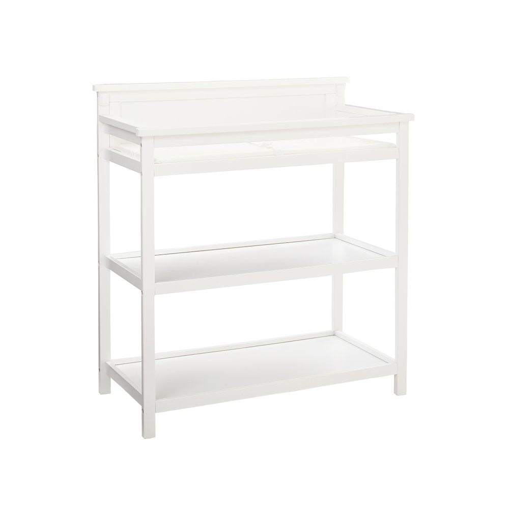 Westwood Design Emery Modern Style Wood Changer with Shelves/Pad in White