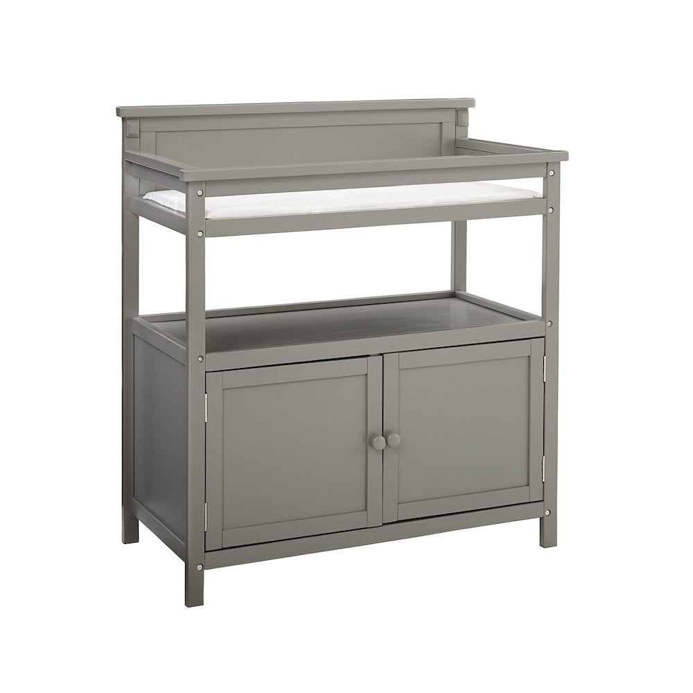 Westwood Design Emery Modern Style Wood Changer with Door/Pad in Gray