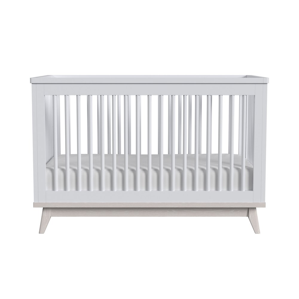 Westwood Design Rowan Modern Wood Cottage Crib in Ash Linen White Finish