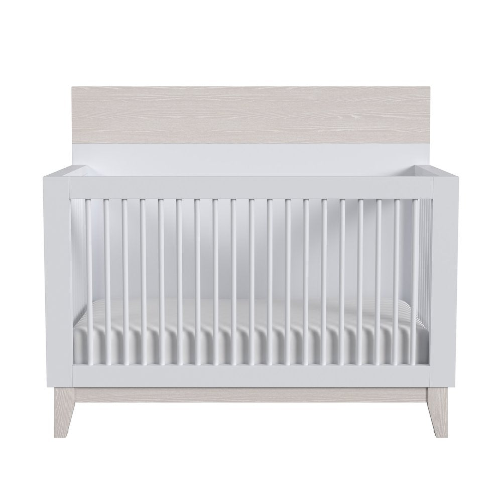 Westwood Design Rowan Modern Wood Convertible Crib in Ash Linen White Finish