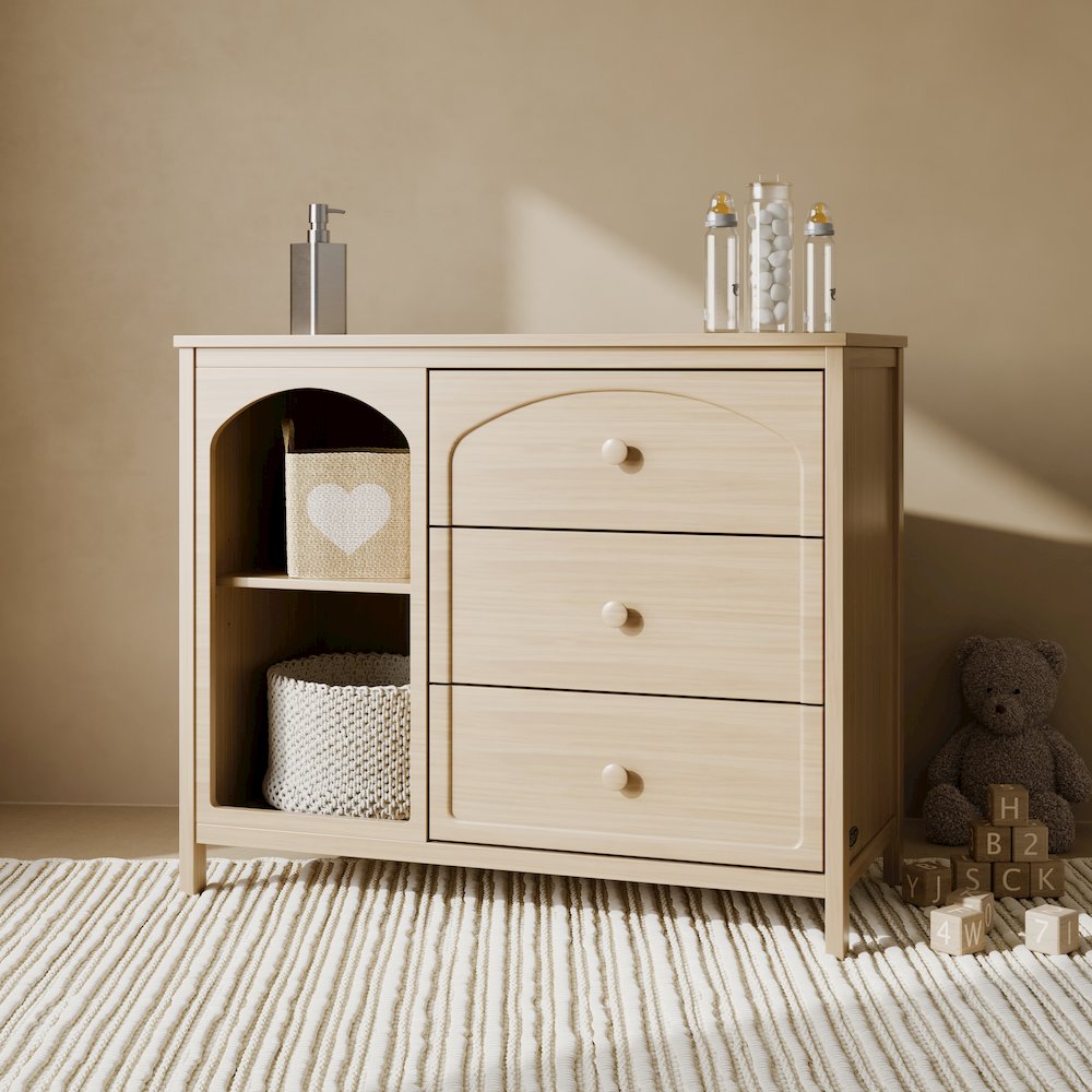 Olivia 3 Drawer Combo Dresser-Driftwood