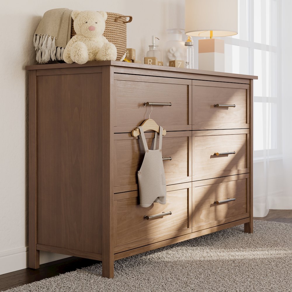 Classic 6 Drawer Dresser- Hazelnut