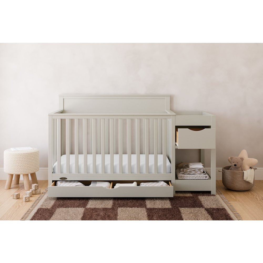 Shiloh Convertible Crib & Changer - Frosted Oat