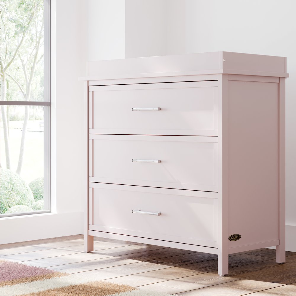 Classic 3 Drawer Chest with Topper- Blush