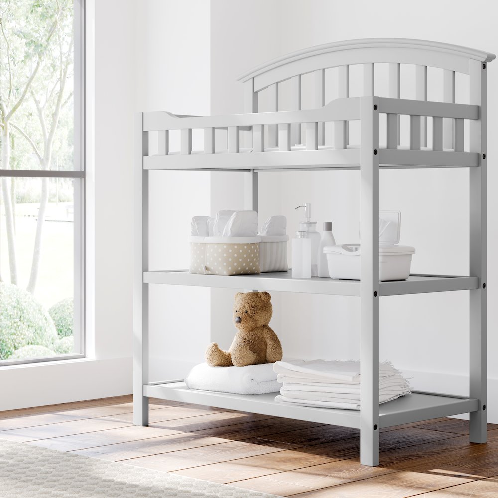 Graco Changing Table with Water-Resistant Changing Pad (Pebble Gray)