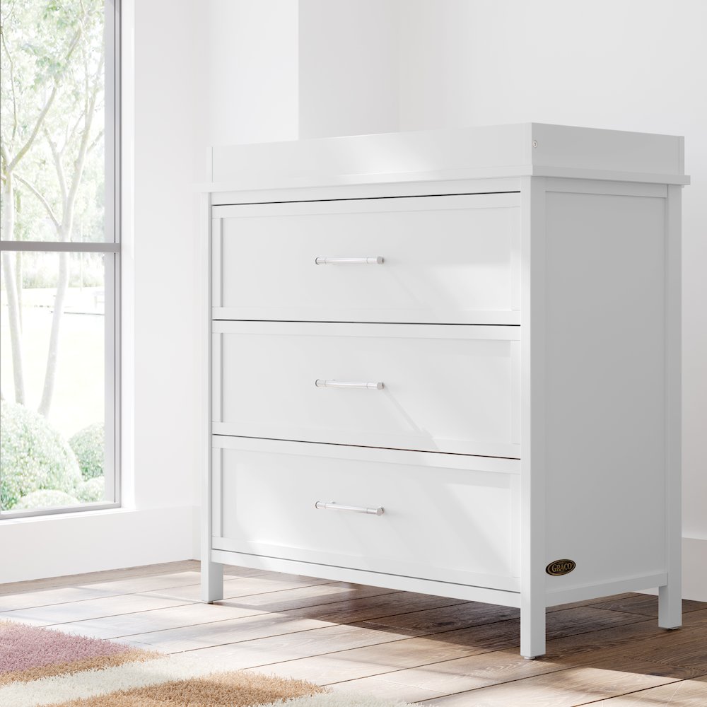 Classic 3 Drawer Chest with Topper- White