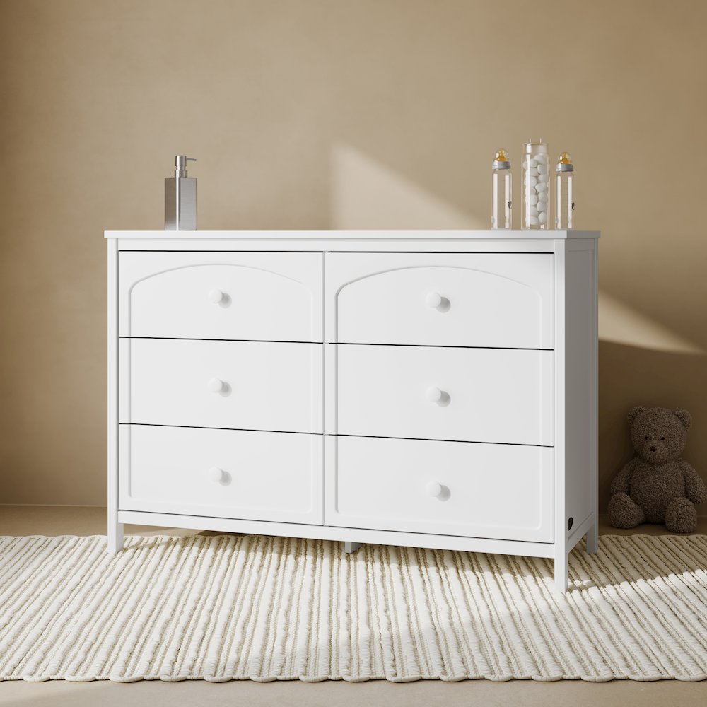 Olivia 6 Drawer Dresser-White