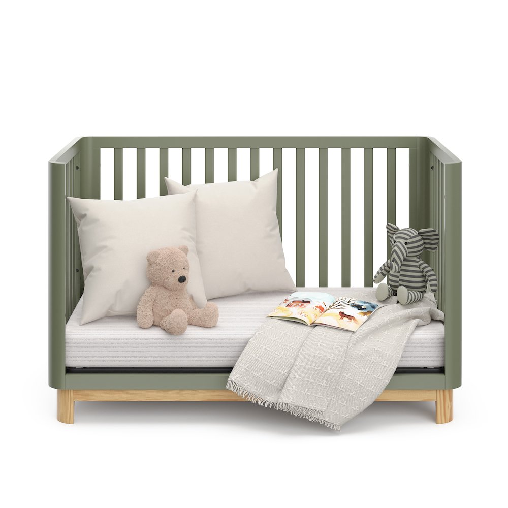 Storkcraft Santos 3-in-1 Convertible Crib (Olive with Natural)