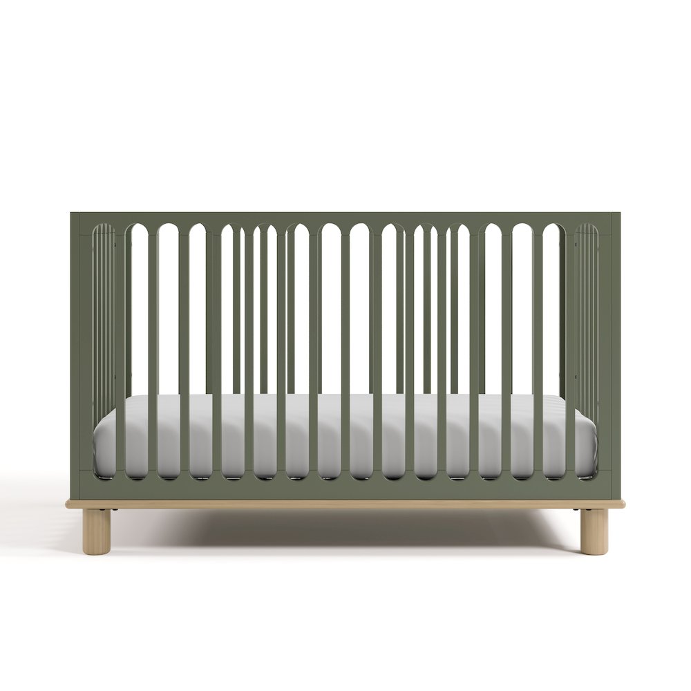 Sicily Convertible Crib- Olive/Driftwood