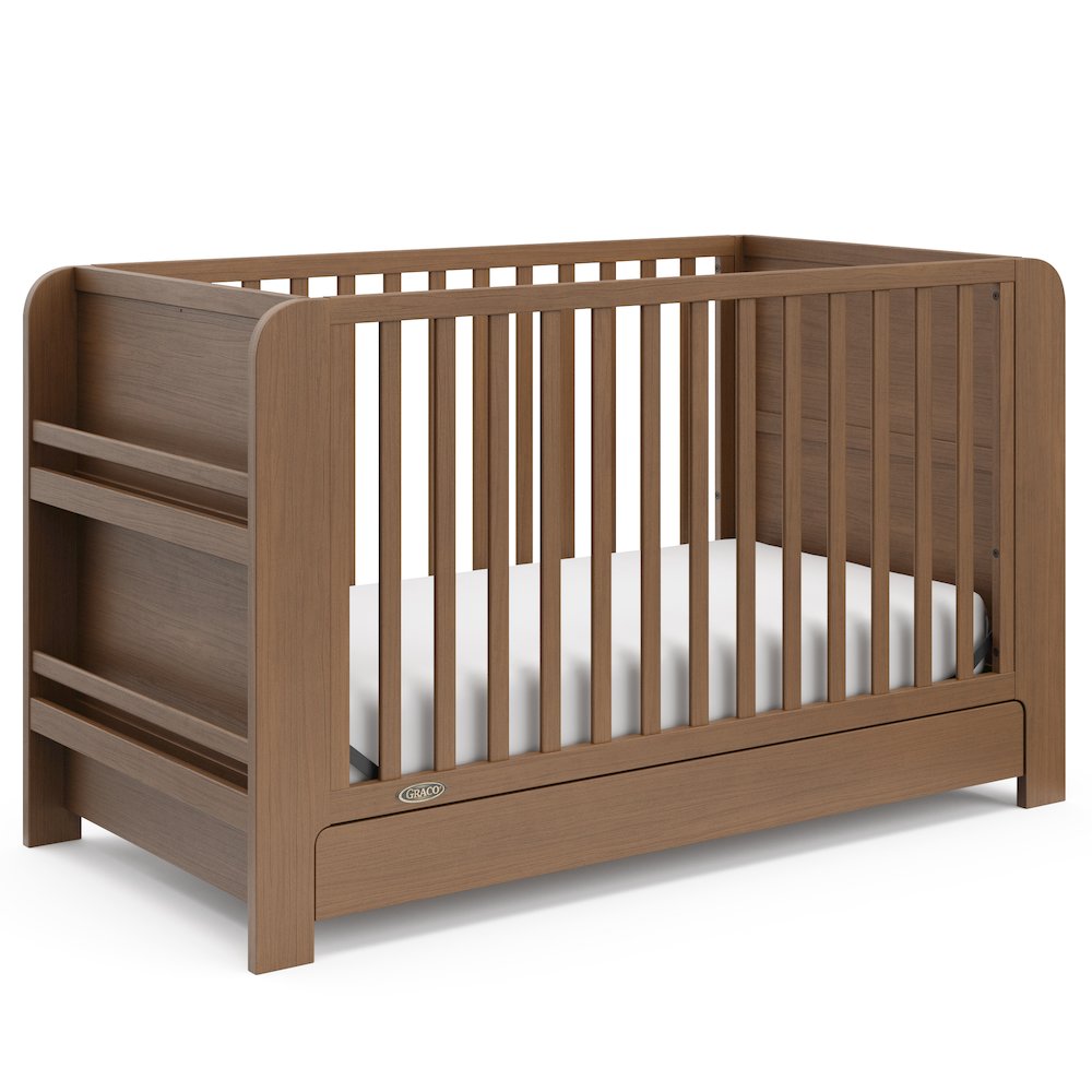 Read-With-Me Crib with Drawer - Hazelnut