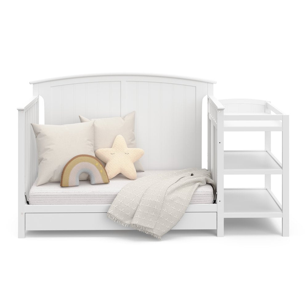 Steveston 5-in-1 Convertible Crib and Changer with Drawer - White