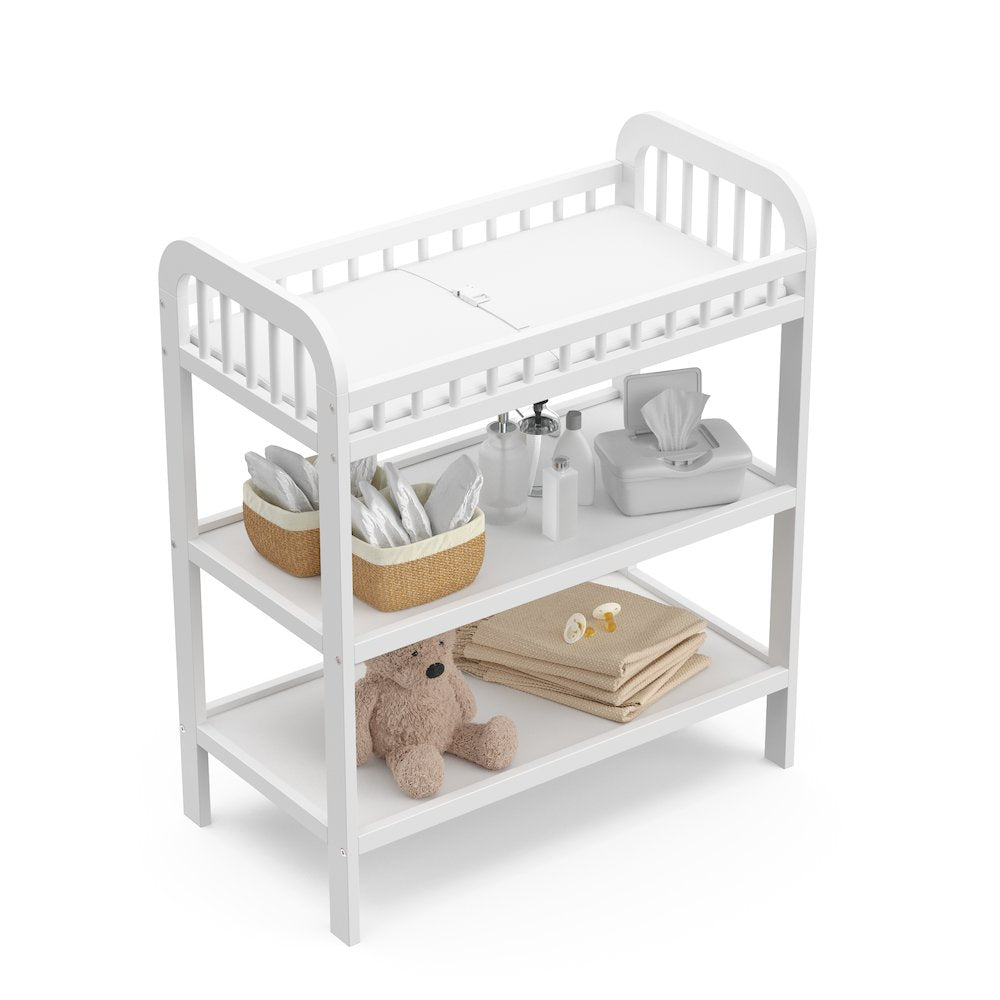 Storkcraft Pasadena Changing Table with Water-Resistant Changing Pad - White