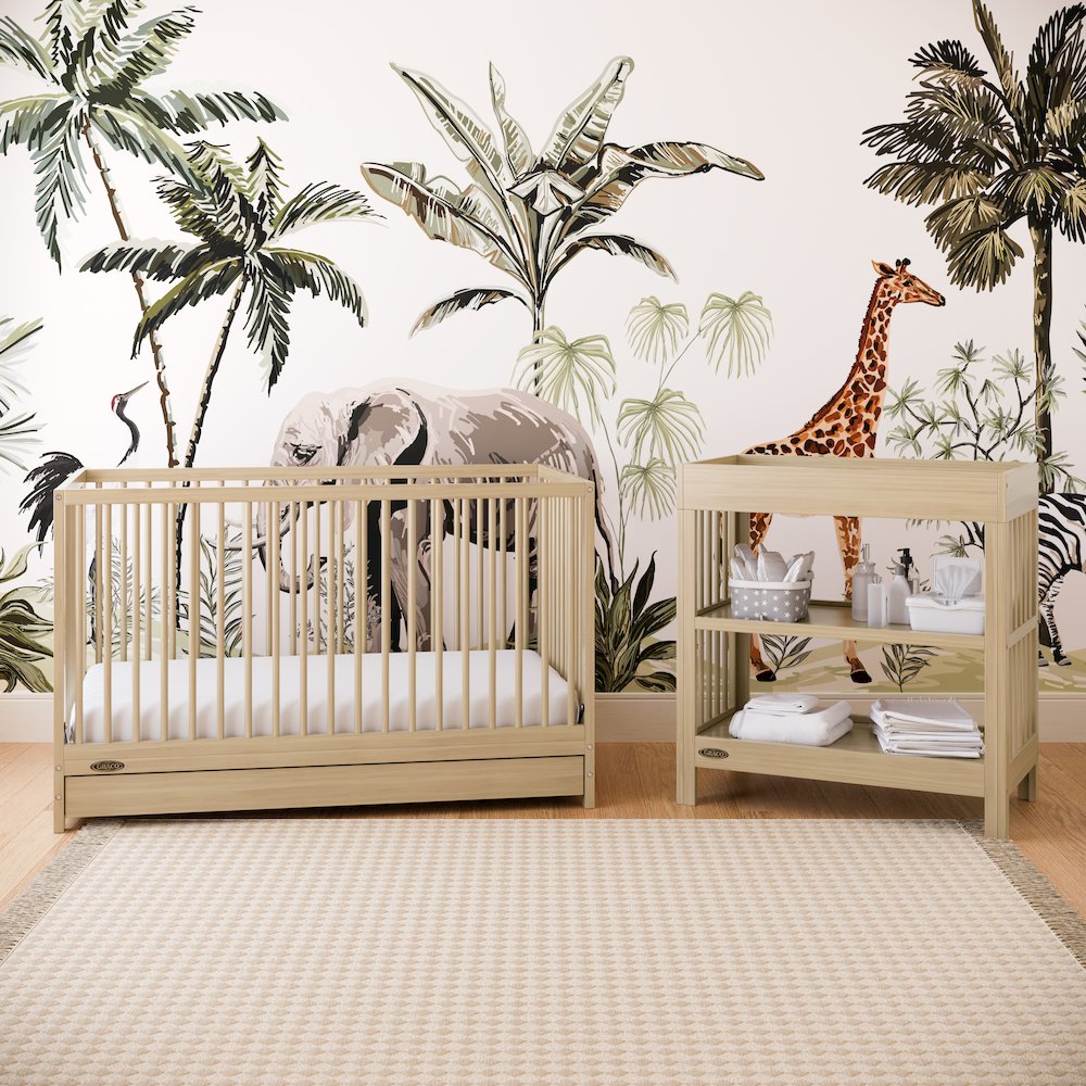 Graco Teddi 5-in-1 Convertible Crib with Drawer - Driftwood