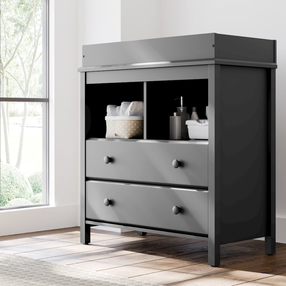 Storkcraft Alpine 2 Drawer Changing Table Chest (Gray)