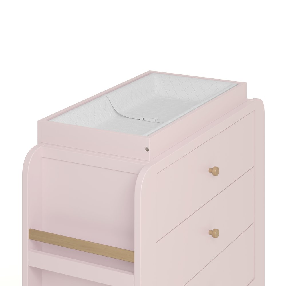 Read-With-Me 3 Drawer Chest with Topper -Blush/Driftwood