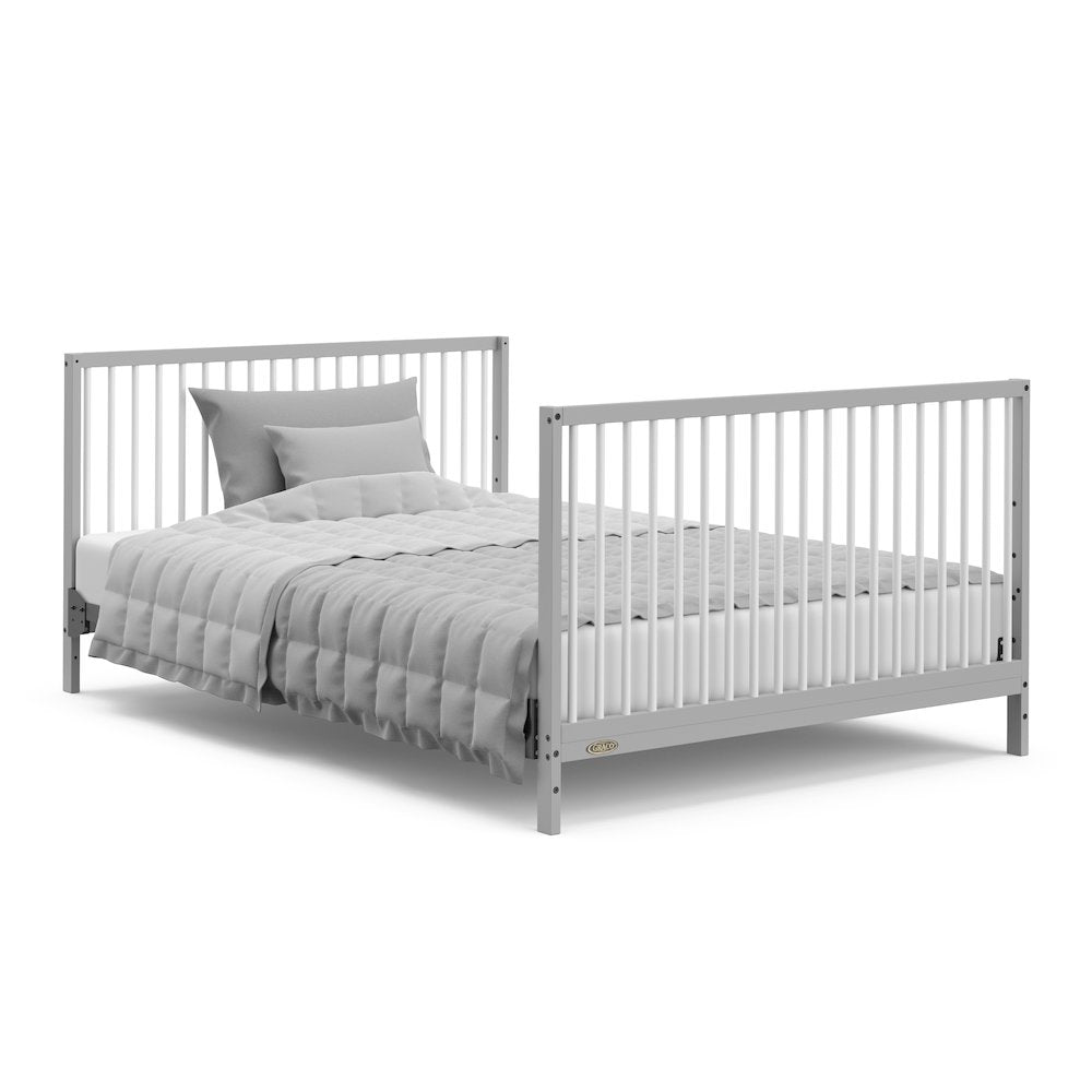 Graco Teddi 5-in-1 Convertible Crib with Drawer - Pebble Gray and White