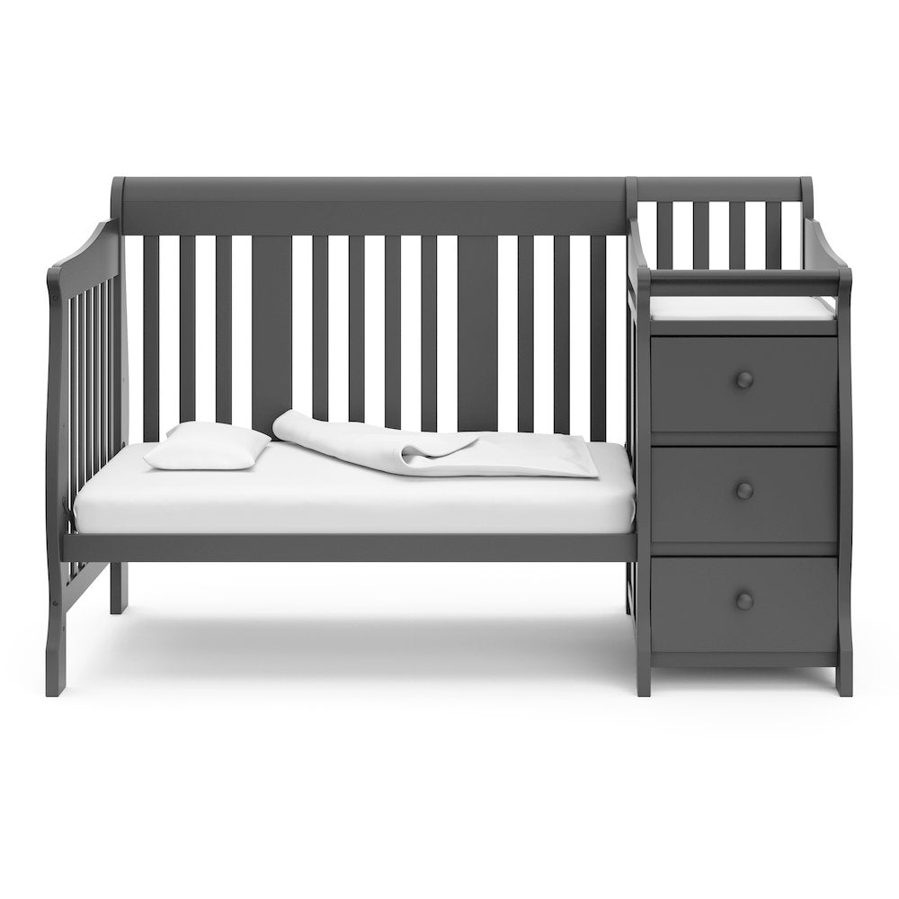 Storkcraft Portofino 5-in-1 Convertible Crib and Changer - Gray