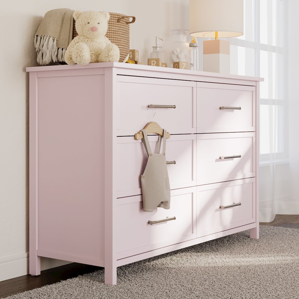 Classic 6 Drawer Dresser- Blush