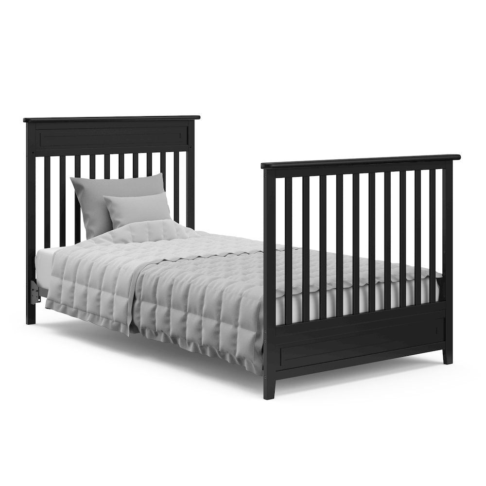 Storkcraft Petal 4-in-1 Convertible Mini Crib, Black