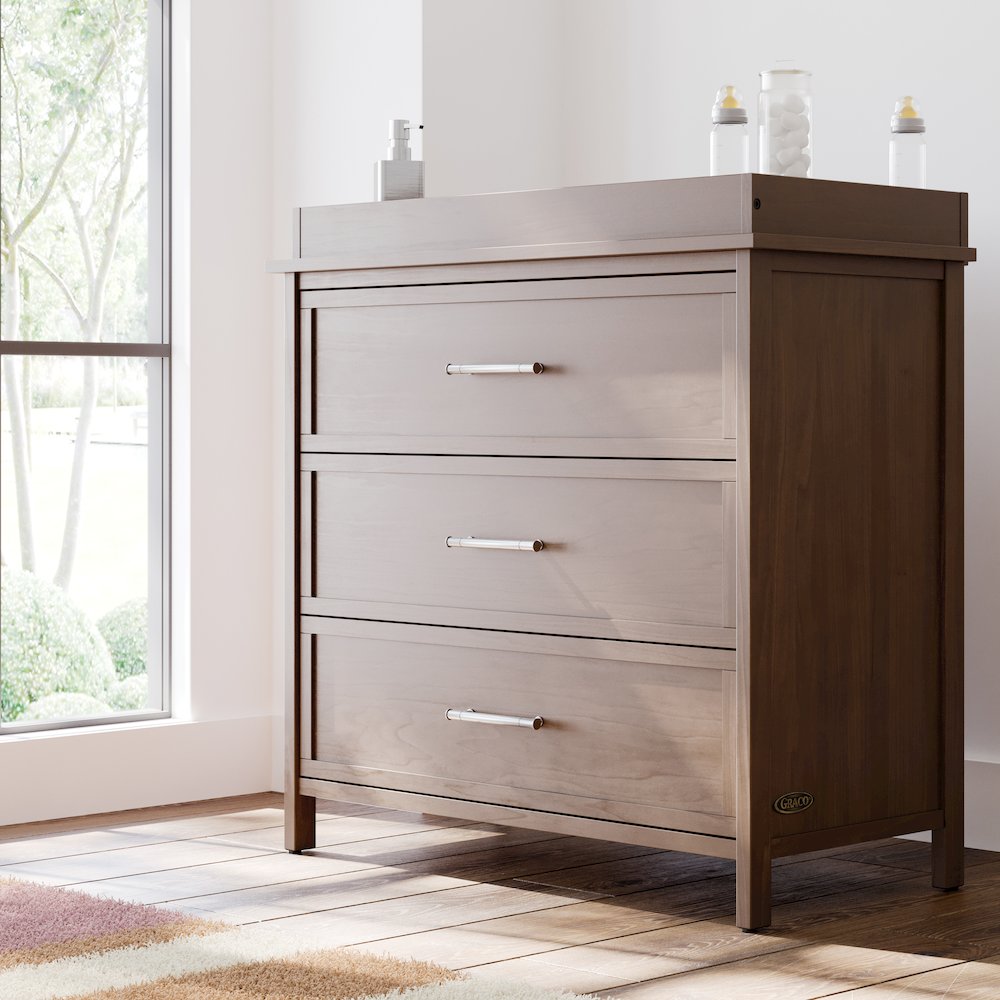 Classic 3 Drawer Chest with Topper- Hazelnut