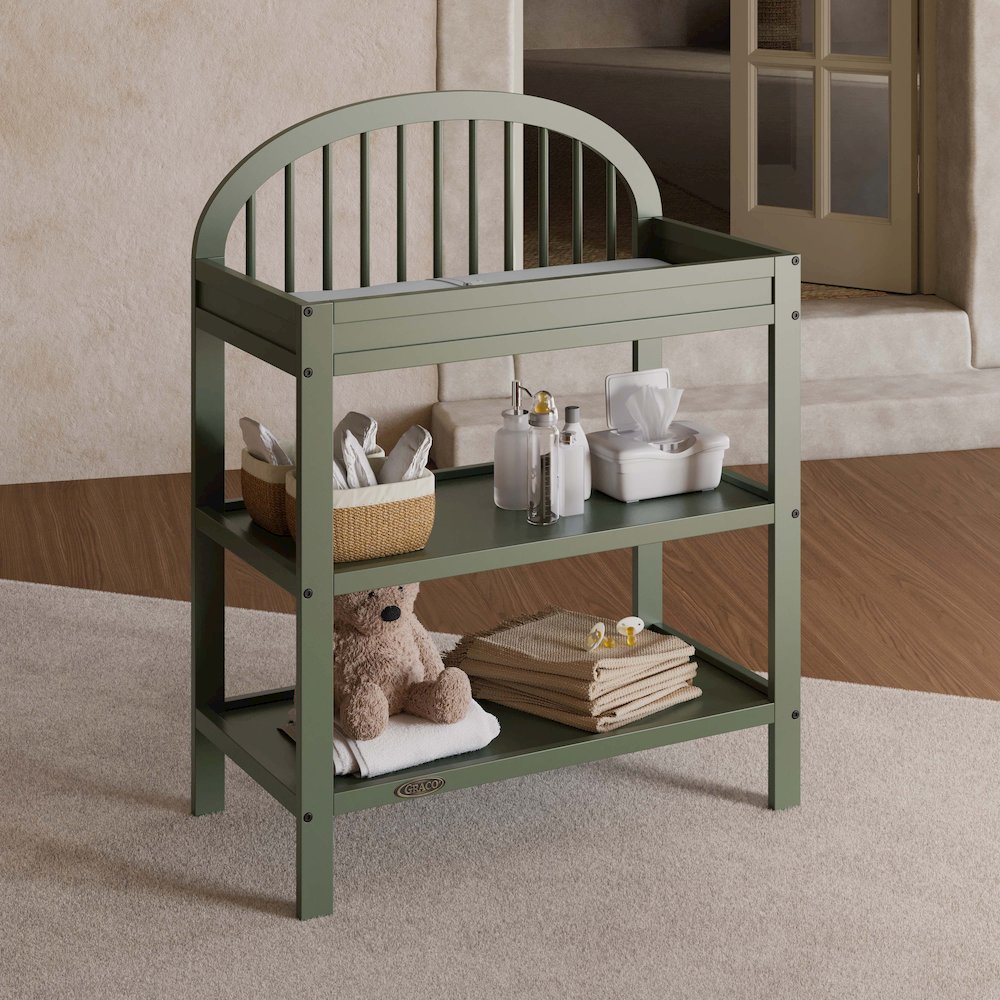 Graco Olivia Changing Table with Water-Resistant Changing Pad - Olive