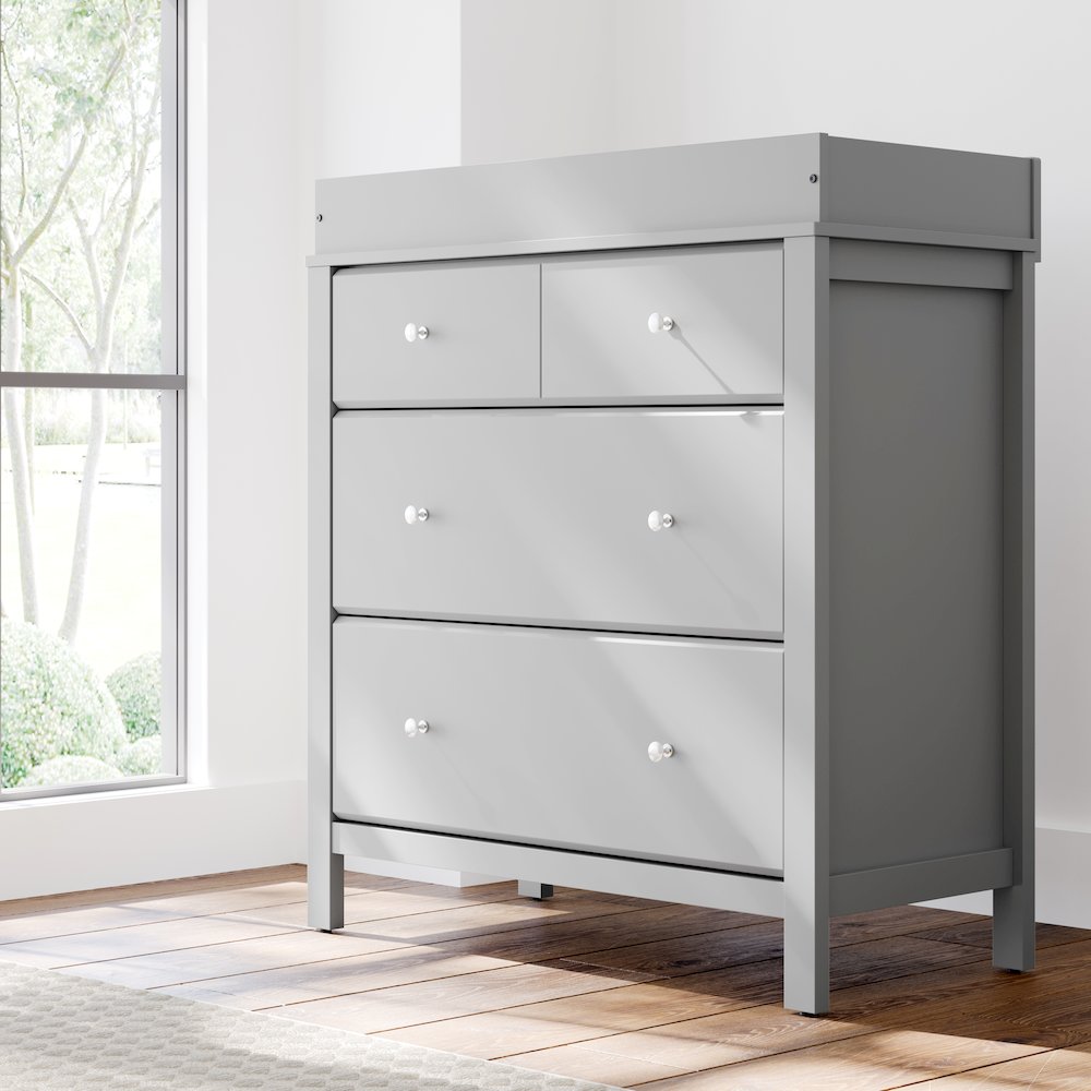 Storkcraft Carmel 3 Drawer Chest with Changing Topper (Pebble Gray)