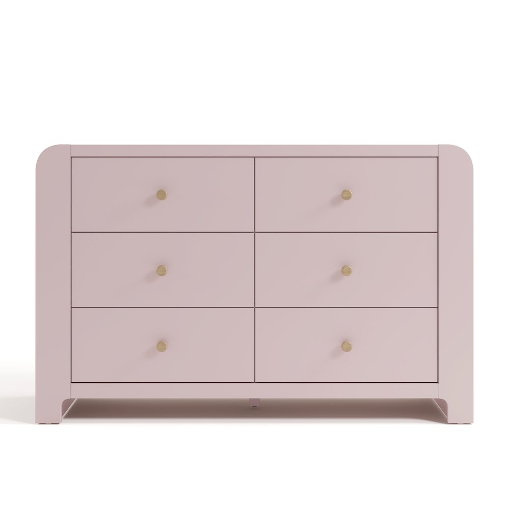 Read-With-Me 6 Drawer Dresser-Blush/Driftwood
