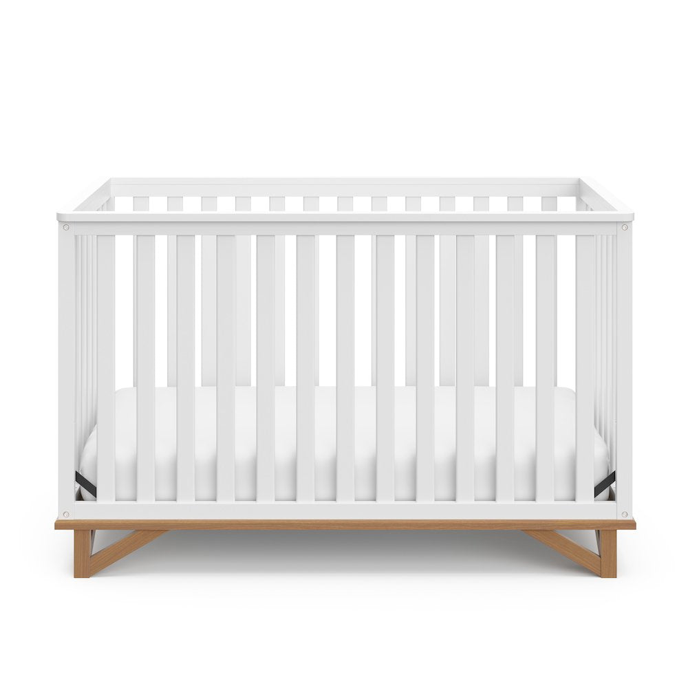 Santa Monica 5-in-1 Convertible Crib - White with Vintage Driftwood