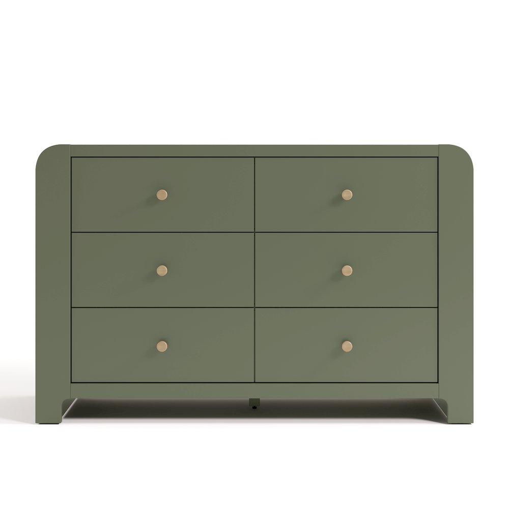 Read-With-Me 6 Drawer Dresser-Olive/Driftwood