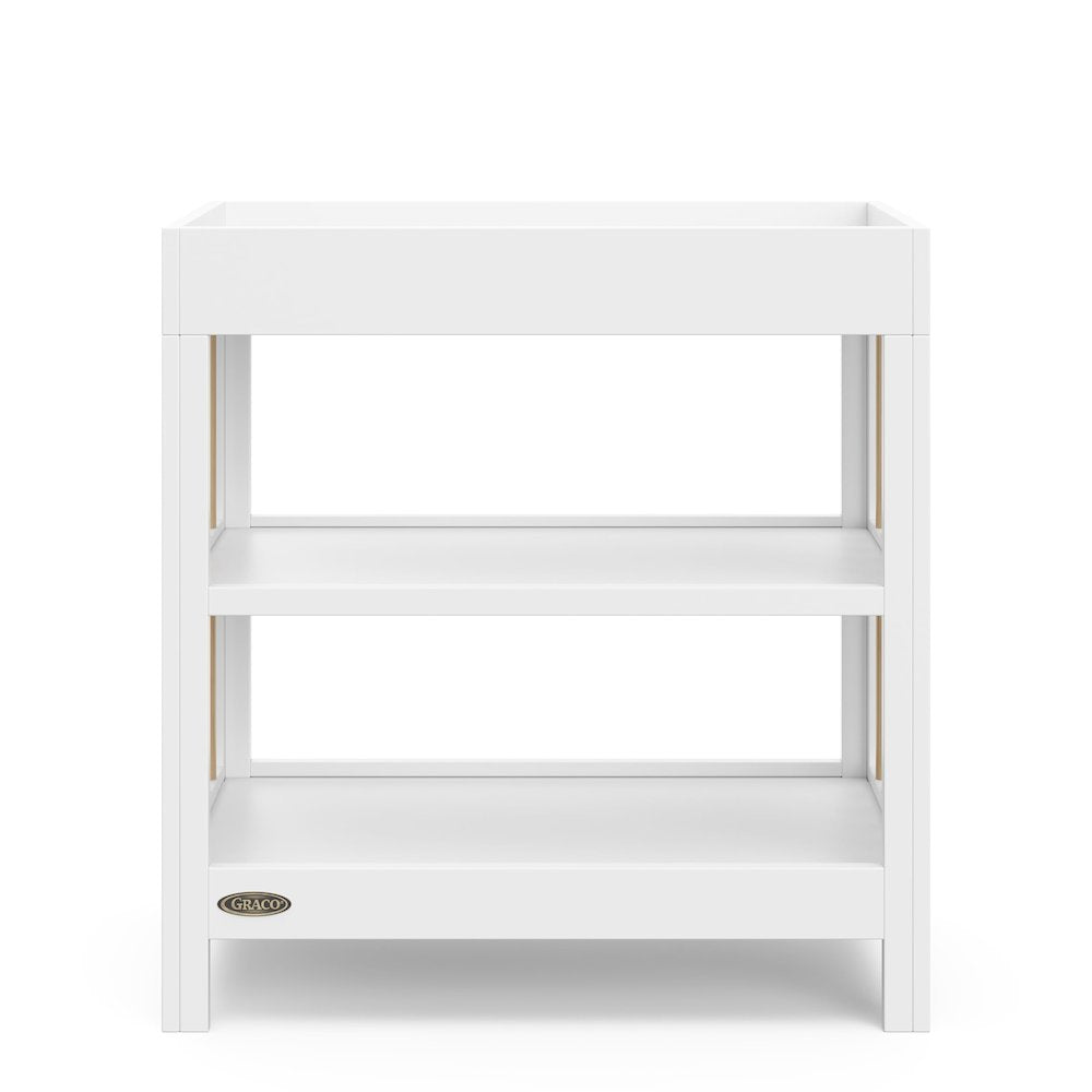 Graco Teddi Changing Table with Water-Resistant Changing Pad - White/Driftwood