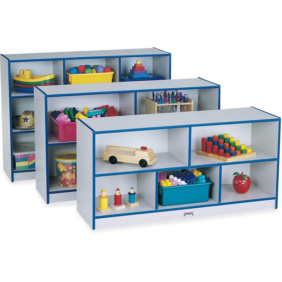 Jonti-Craft Rainbow Accents Toddler Single Storage - 24.5" Height x 48" Width x 15" Depth - Laminated, Durable - Navy - Rubber - 1 Each