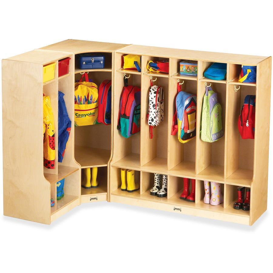 Jonti-Craft Corner Step Coat Locker - 50.5" Height x 24" Width x 17.5" Depth - Sturdy, Light Duty, Heavy Duty - Baltic - Baltic Birch Plywood - 1 Each
