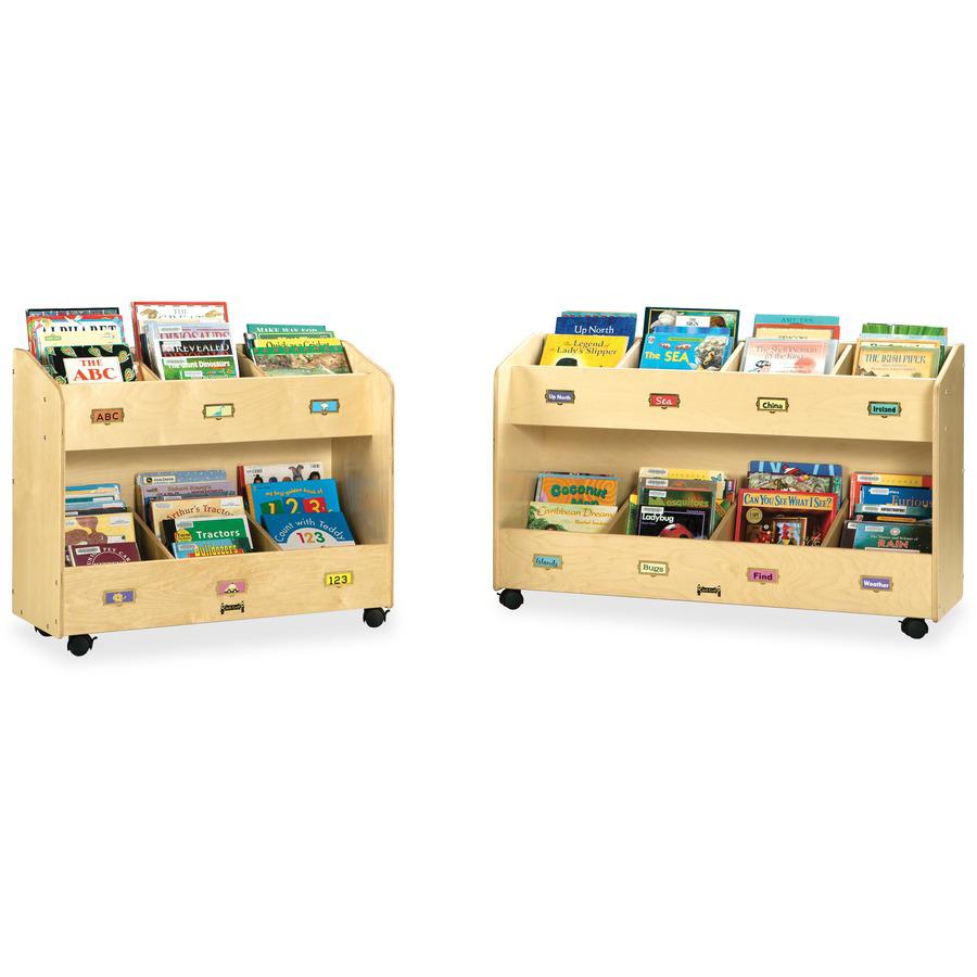 Jonti-Craft Mobile Section Book Storage Organizer - 6 Compartment(s) - 29.5" Height x 36" Width x 16" Depth - Durable - Baltic - Acrylic - 1 Each