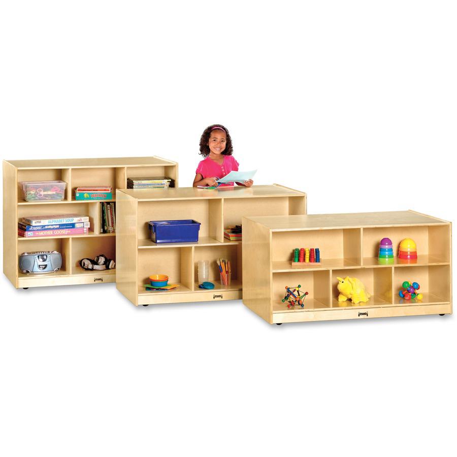 Jonti-Craft Doublee-Sided Island Mobile Storage Unit - 29.5" Height x 48" Width x 28.5" DepthFloor - Non-yellowing, Stain Resistant, Kick Plate, Sturdy - Wood Grain - Baltic Birch Plywood - 1 Each