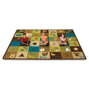 Carpets for Kids Learning Blocks Nature Design Rug - 11.67 ft Length x 100" Width - Rectangle - Learning Blocks Nature
