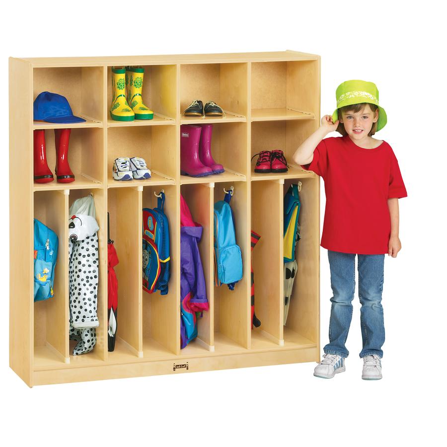 Jonti-Craft Neat-n-Trim Open Cubbie Storage Locker - 50.5" Height x 48" Width x 15" Depth - Double Hook, Stain Resistant, Non-yellowing, Sturdy, Light Duty - Wood Grain - Baltic Birch Plywood - 1 Each