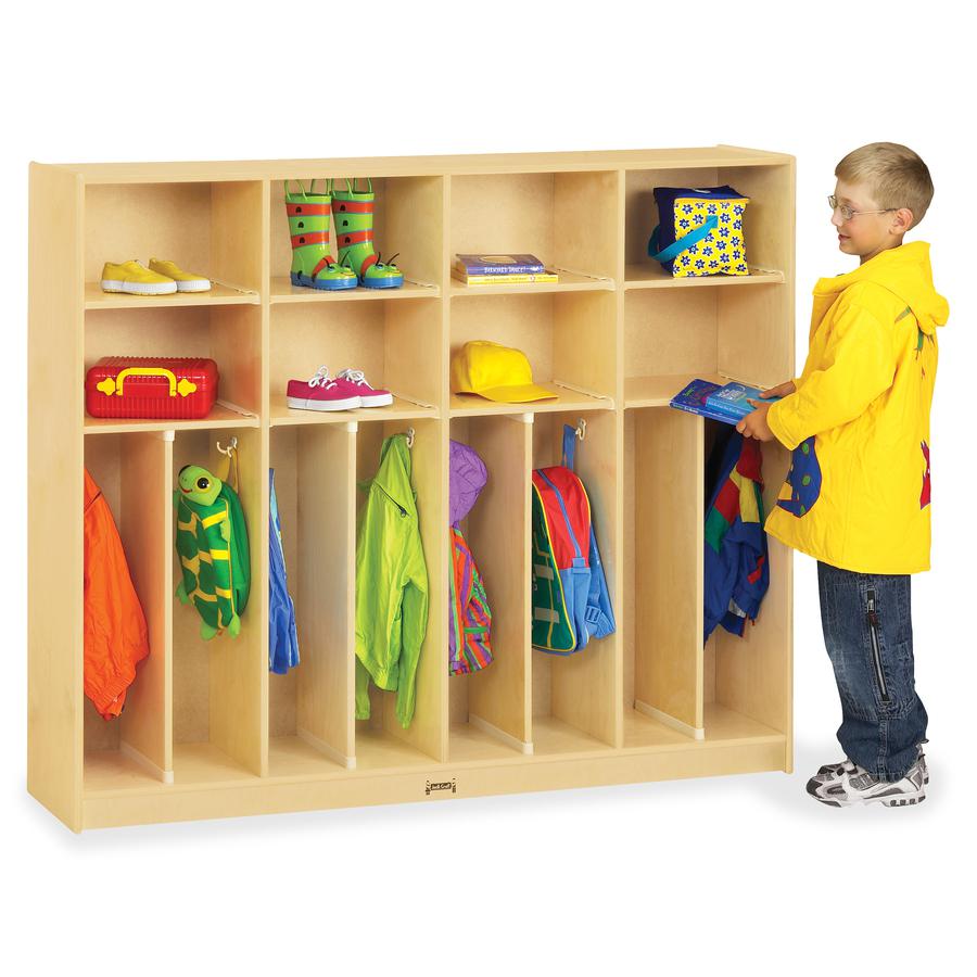 Jonti-Craft Rainbow Accents Large Neat-n-Trim Locker - 8 Compartment(s) - 50.5" Height x 60" Width x 15" Depth - Durable, Hanging Hook, Rounded Corner - Baltic - Acrylic - 1 Each
