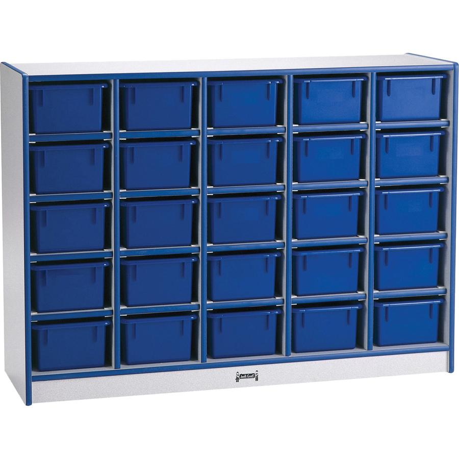 Jonti-Craft Rainbow Accents Toddler Single Storage - 35.5" Height x 48" Width x 15" Depth - Durable, Laminated - Blue - Rubber - 1 Each