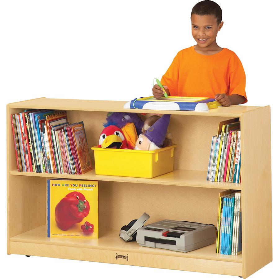 Jonti-Craft Classic Low Adjustable Bookcase - 2 Compartment(s) - 29.5" Height x 48" Width x 15" DepthFloor - Adjustable Shelf, Sturdy, Light Duty - Wood Grain - Baltic Birch Plywood - 1 Each