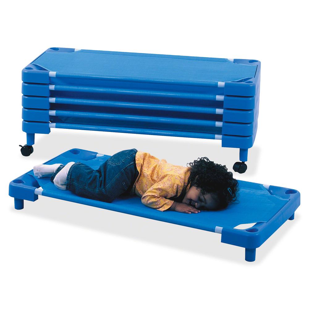 Children's Factory Full Size Cots Set - Blue - Steel, Polyester, Woven