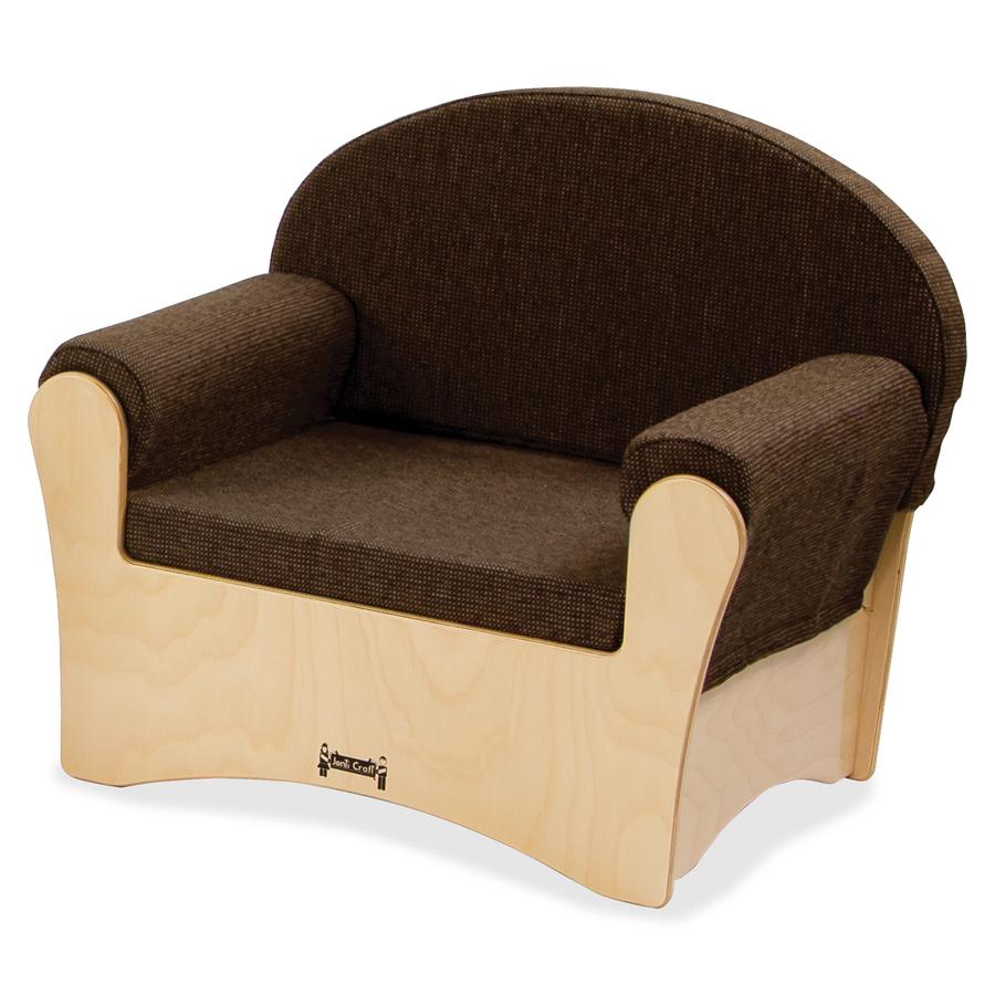 Jonti-Craft Komfy Chair - Espresso Fabric Seat - Baltic - Acrylic - 1 Each
