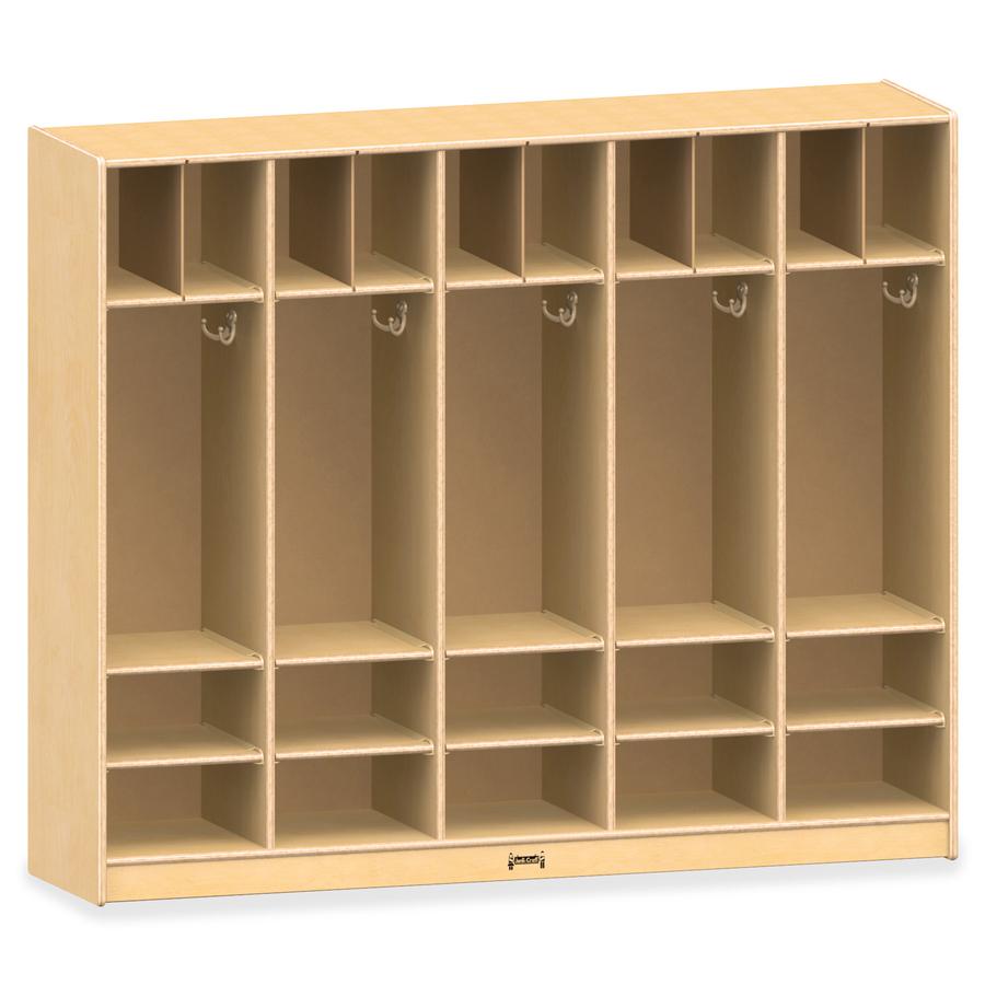 Jonti-Craft Rainbow Accents Large Locker Organizer without Tubs - 4 Tier(s) - 50.5" Height x 60" Width x 15" Depth - Double Hook, Rounded Corner, Durable, Stain Resistant, Yellowing Resistant - UV Acr
