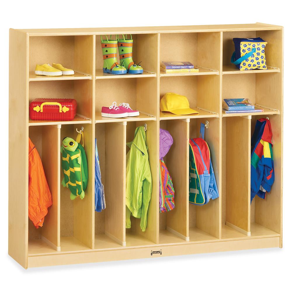 Jonti-Craft Rainbow Accents Large Neat-n-Trim Locker - 8 Compartment(s) - 50.5" Height x 60" Width x 15" Depth - Durable, Hanging Hook, Rounded Corner - Baltic - Acrylic - 1 Each