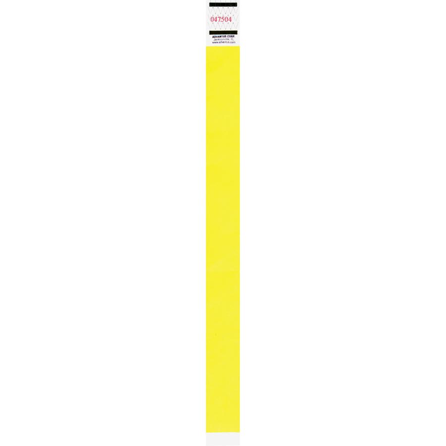 Advantus Neon Tyvek Wristbands - 500 / Pack - Neon Yellow - Tyvek