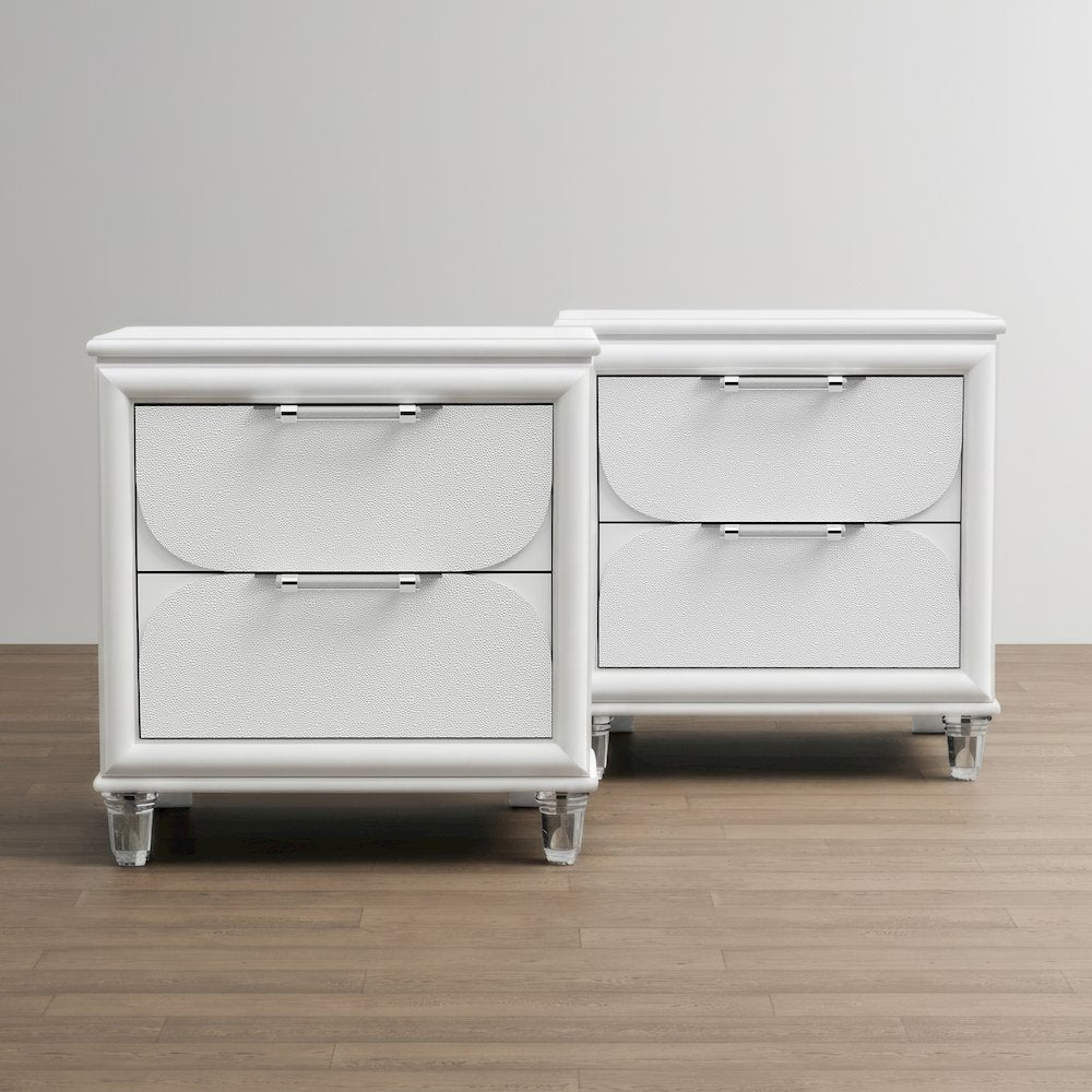 Glosan Modern Pearl White Kids Nightstand (Set of 2)