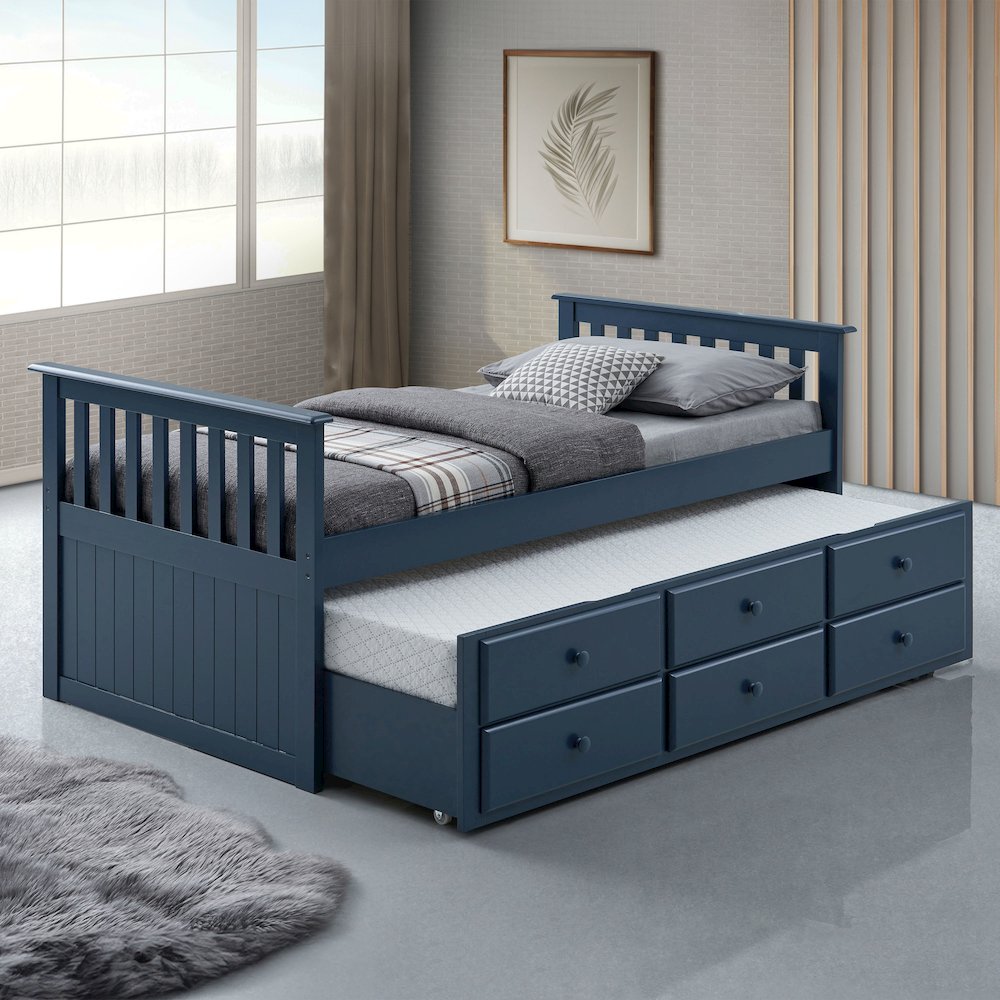 Aurelia Wood Twin Captain Bed with Trundle