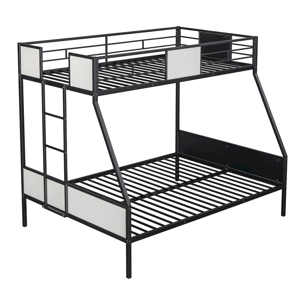 Girgon Black Metal Two-tone Twin over Full Bunk Bed
