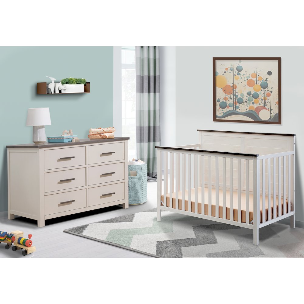 Sorelle Ashley Crib,Chocolate and White Color